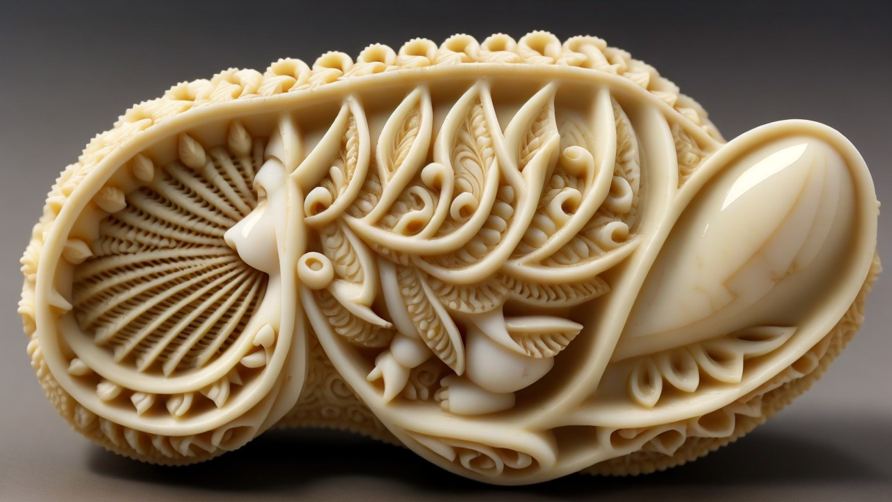 Intricate Sculpture with Elaborate Natural Carvings