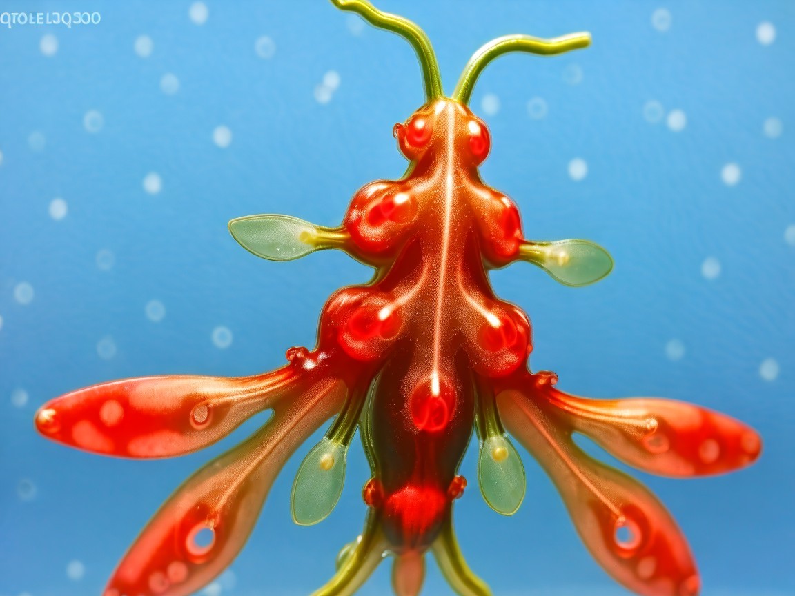 Vibrant Whimsical Creature on Light Blue Background