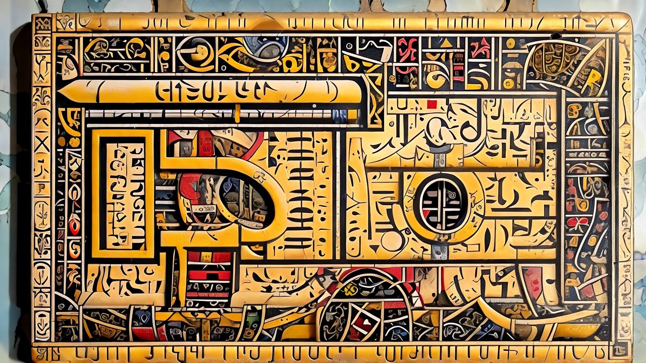 Intricate Mosaic of Ancient Hieroglyphic Symbols