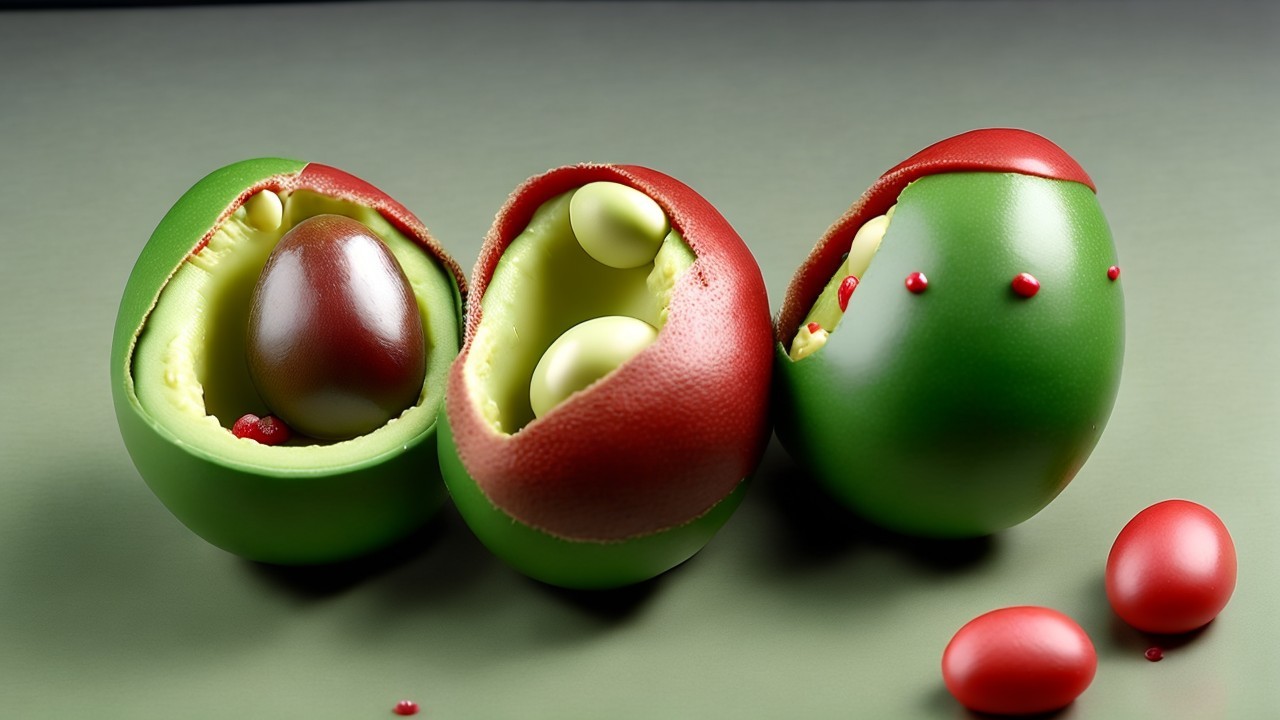 Abstract Colorful Eggs with Glossy Spheres Inside