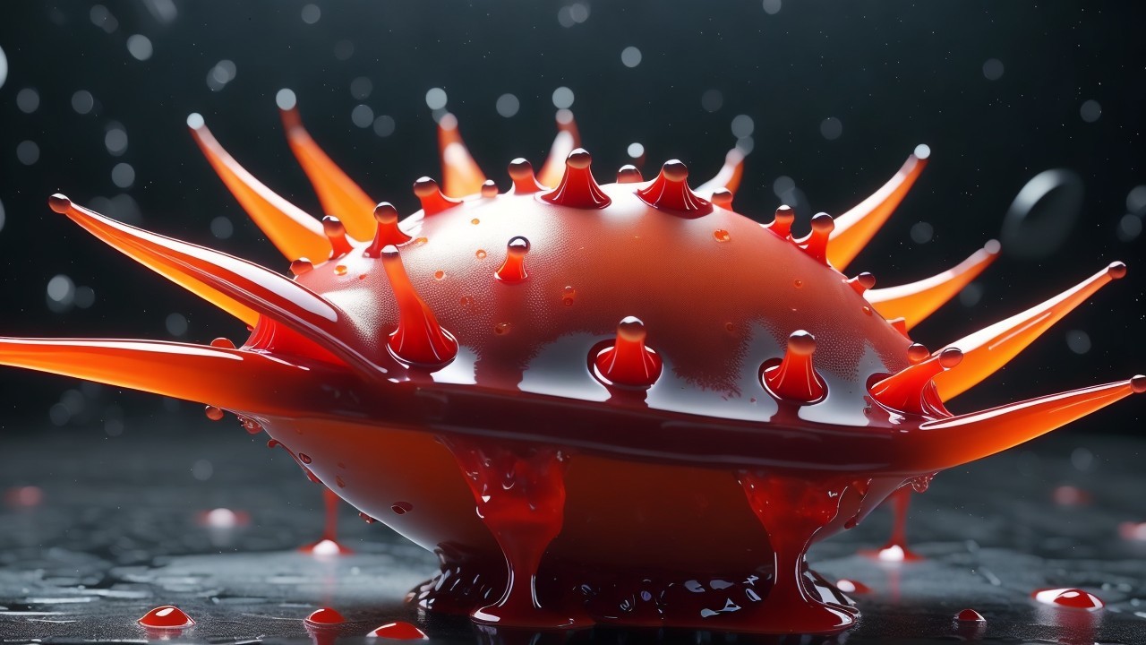 Vibrant Sculptural Object Resembling Sea Creature