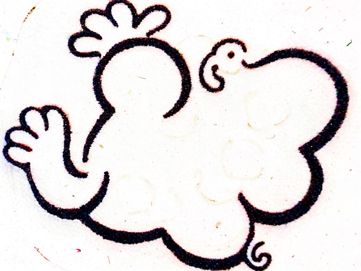 Cartoon Drawing of a White Cloud-Like Character