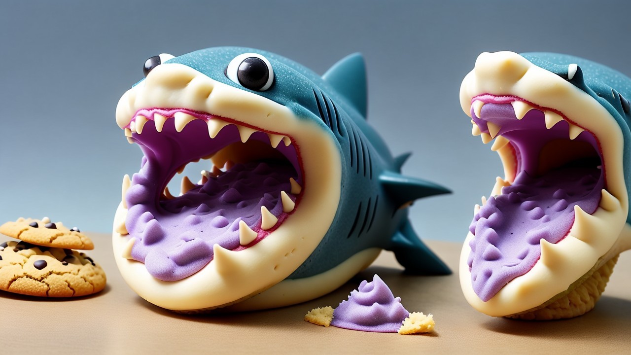 Whimsical Shark-Shaped Desserts with Bright Colors