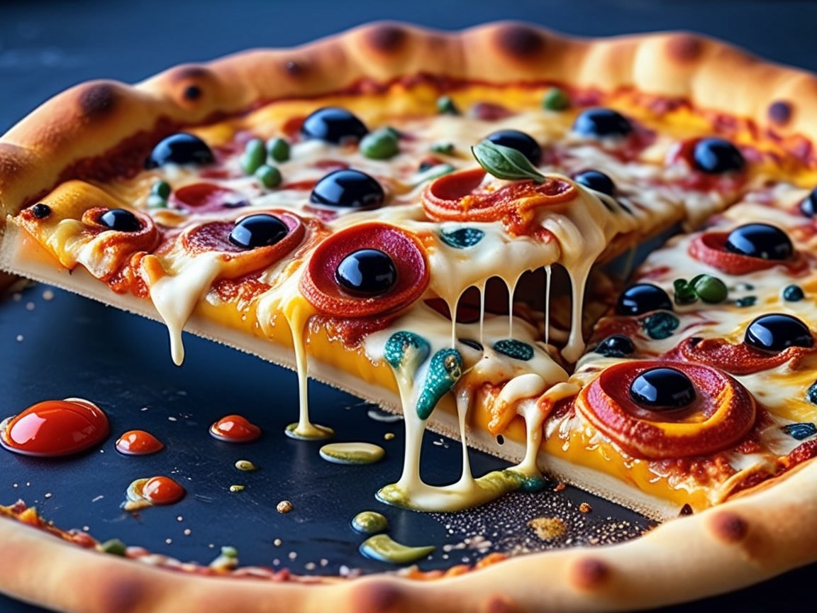 Freshly Baked Pizza with Cheese and Pepperoni Toppings