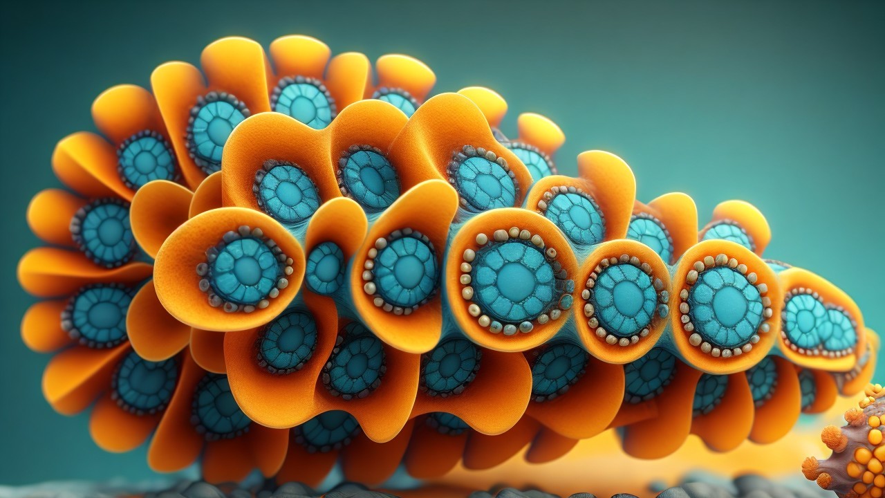Vibrant Abstract Structure Resembling Cellular Forms