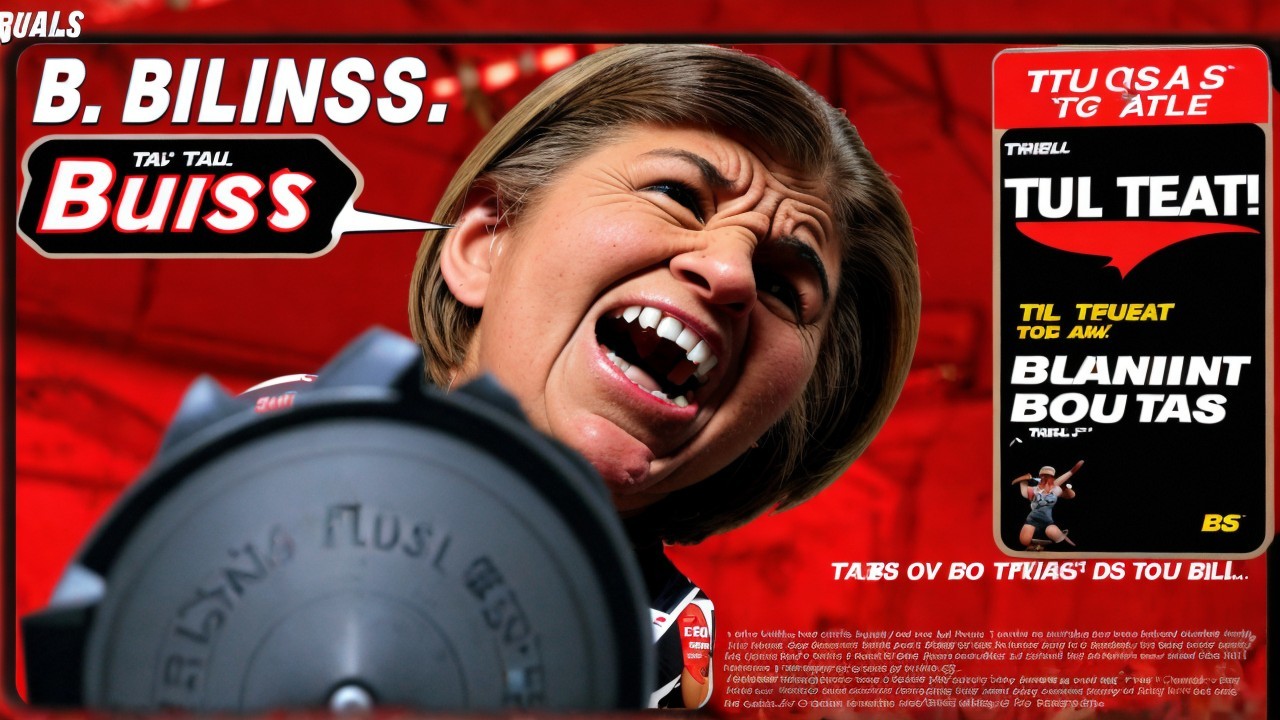 Muscular Individual Lifting Heavy Weight with Text Overlay