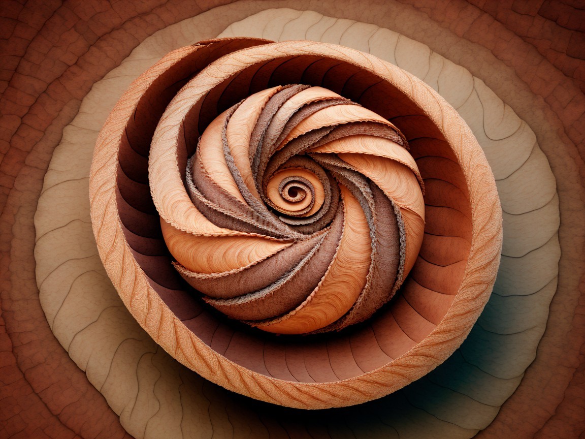 Abstract Spiral Pattern in Brown and Tan Shades