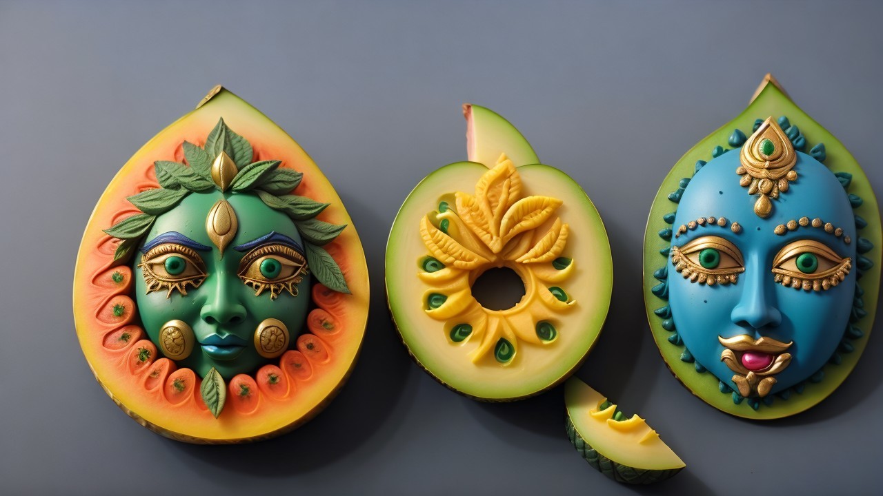 Intricate Masks with Vibrant Designs and Details