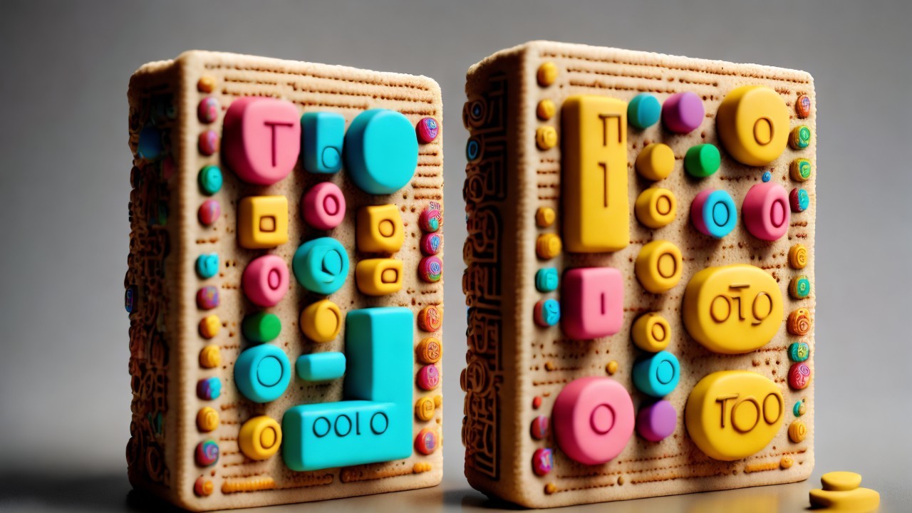 Colorful Decorative Blocks with Shapes and Numbers