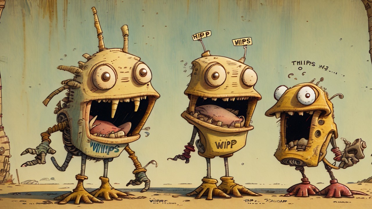 Whimsical Cartoon Creatures with Quirky Features