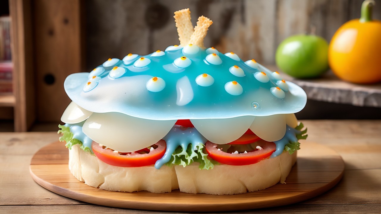 Whimsical Sea Creature Dessert with Colorful Vegetables