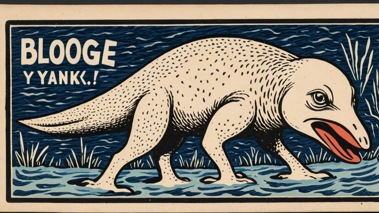 Cartoonish creature with lizard-amphibian features