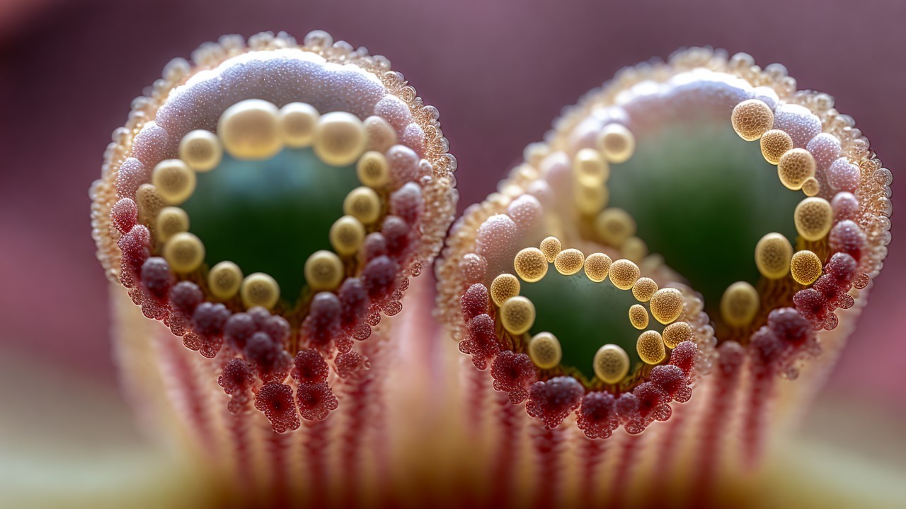 Close-Up of Intricate Flower Structures and Textures