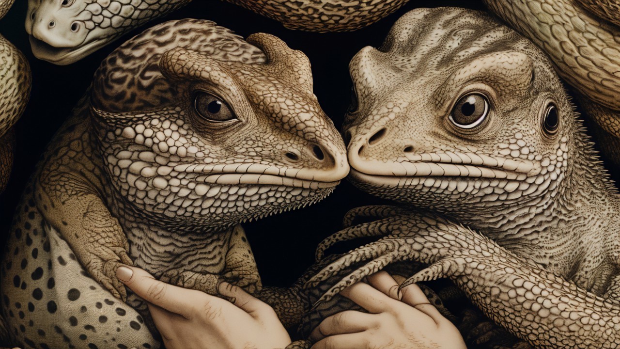 Intricately Detailed Lizards with Textured Skin