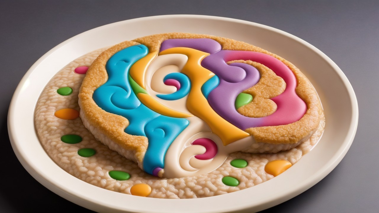 Whimsical Dessert with Colorful Fondant Topping