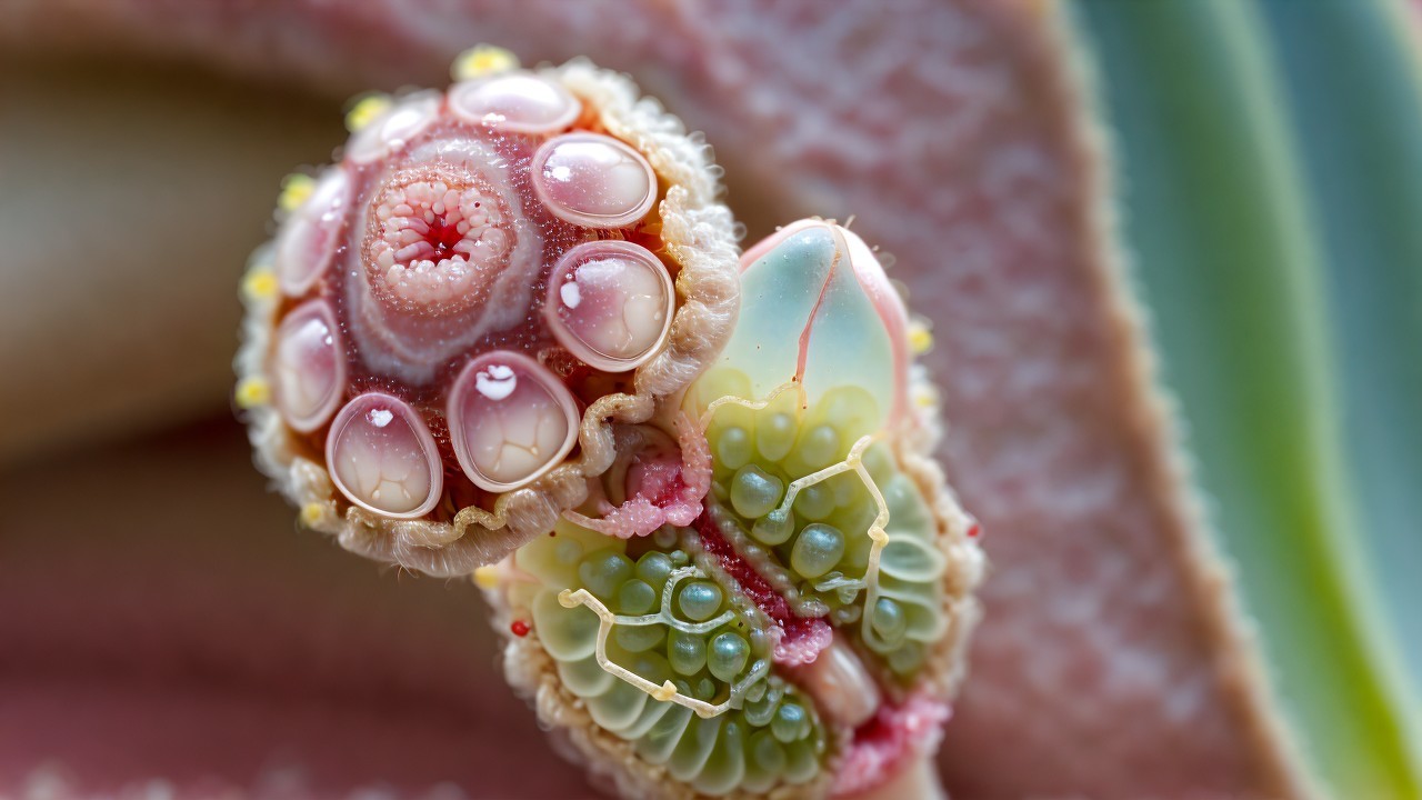 Close-up of a vibrant, unusual plant structure