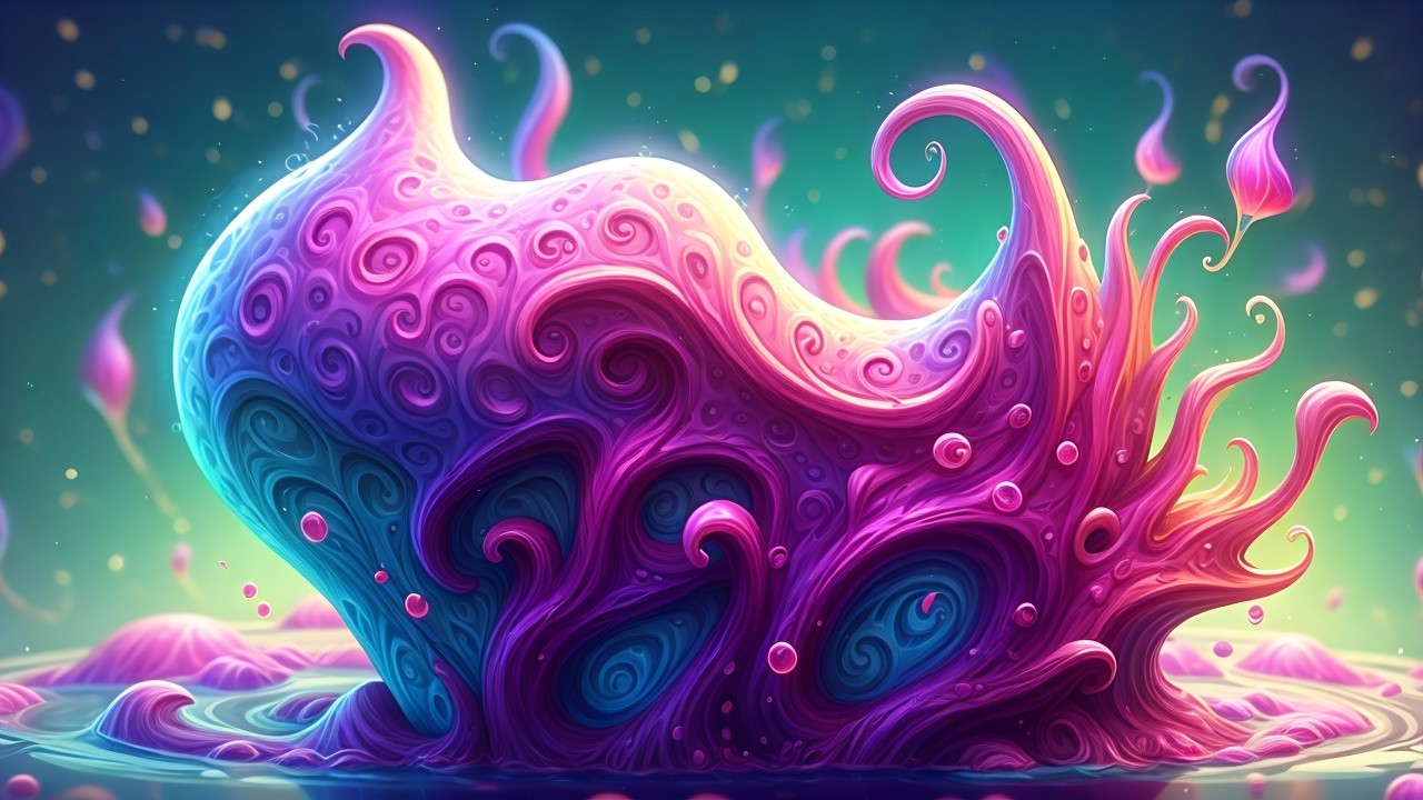 Abstract Sculpture in Vibrant Colors and Organic Shapes