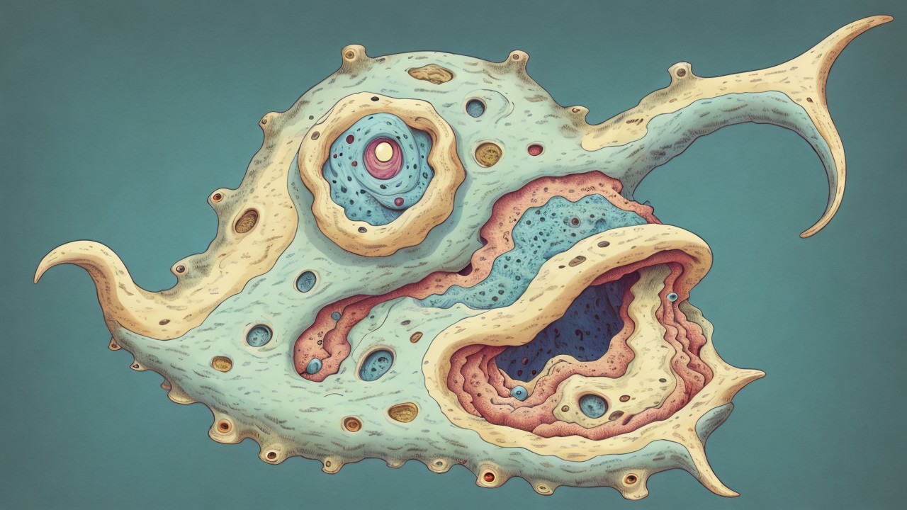 Whimsical Abstract Colorful Fish-Like Creature Design