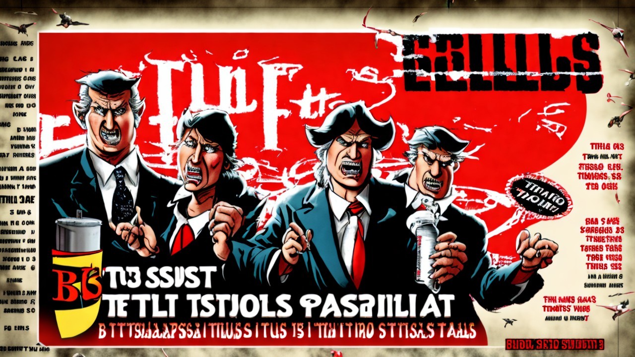 Vibrant Graphic Design with Bold Red and Black Elements