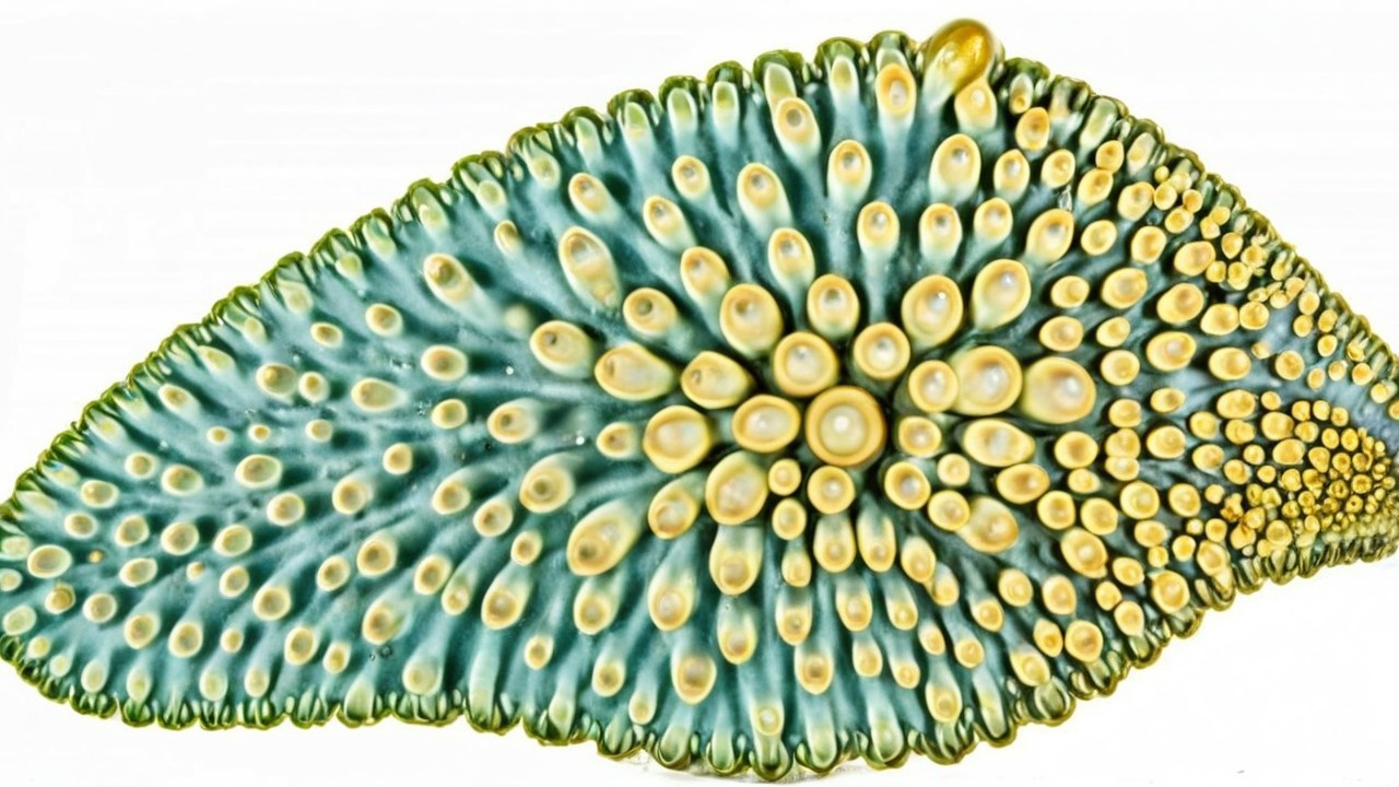 Vibrant Green and Yellow Leaf-Like Organism Details