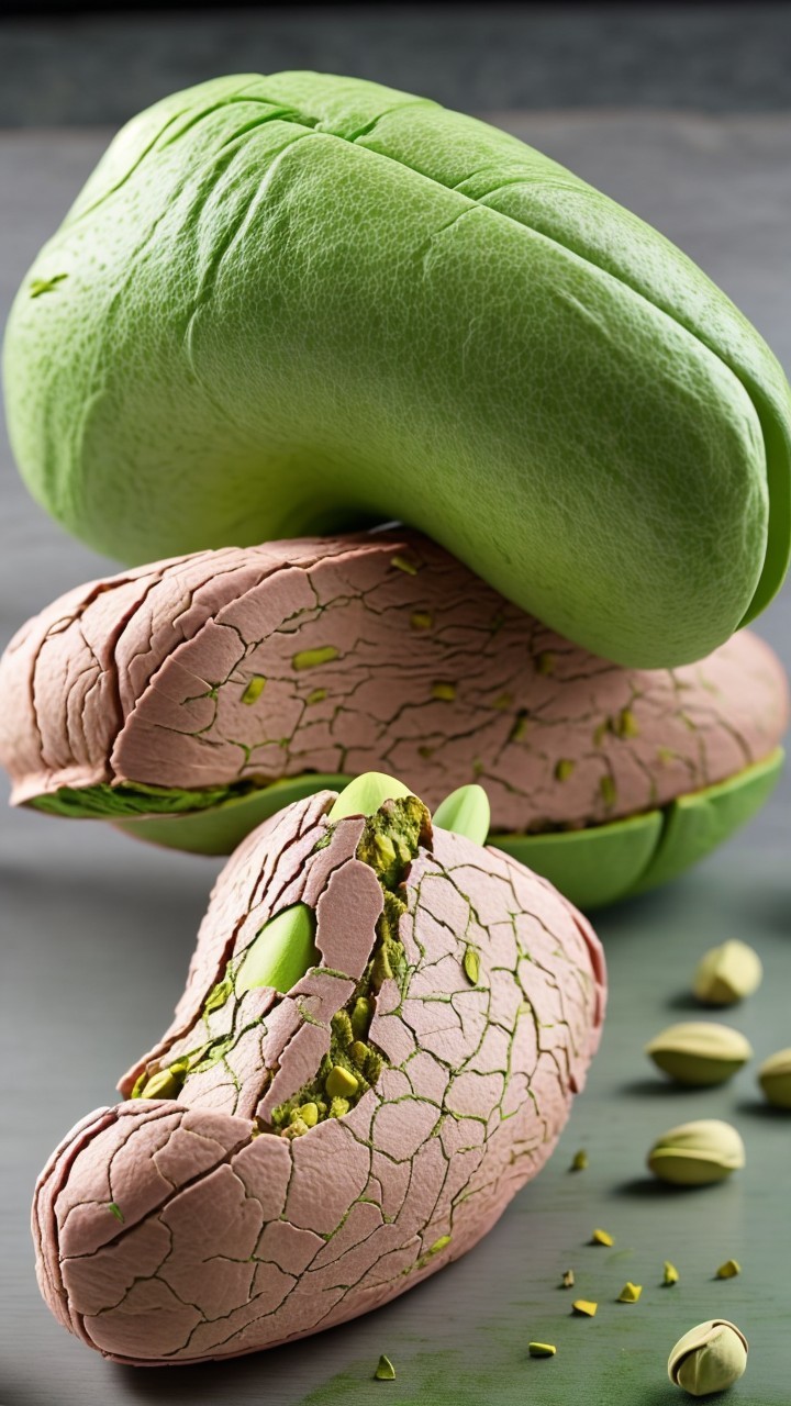 Oversized Faux Fruits Resembling Pistachio Nuts