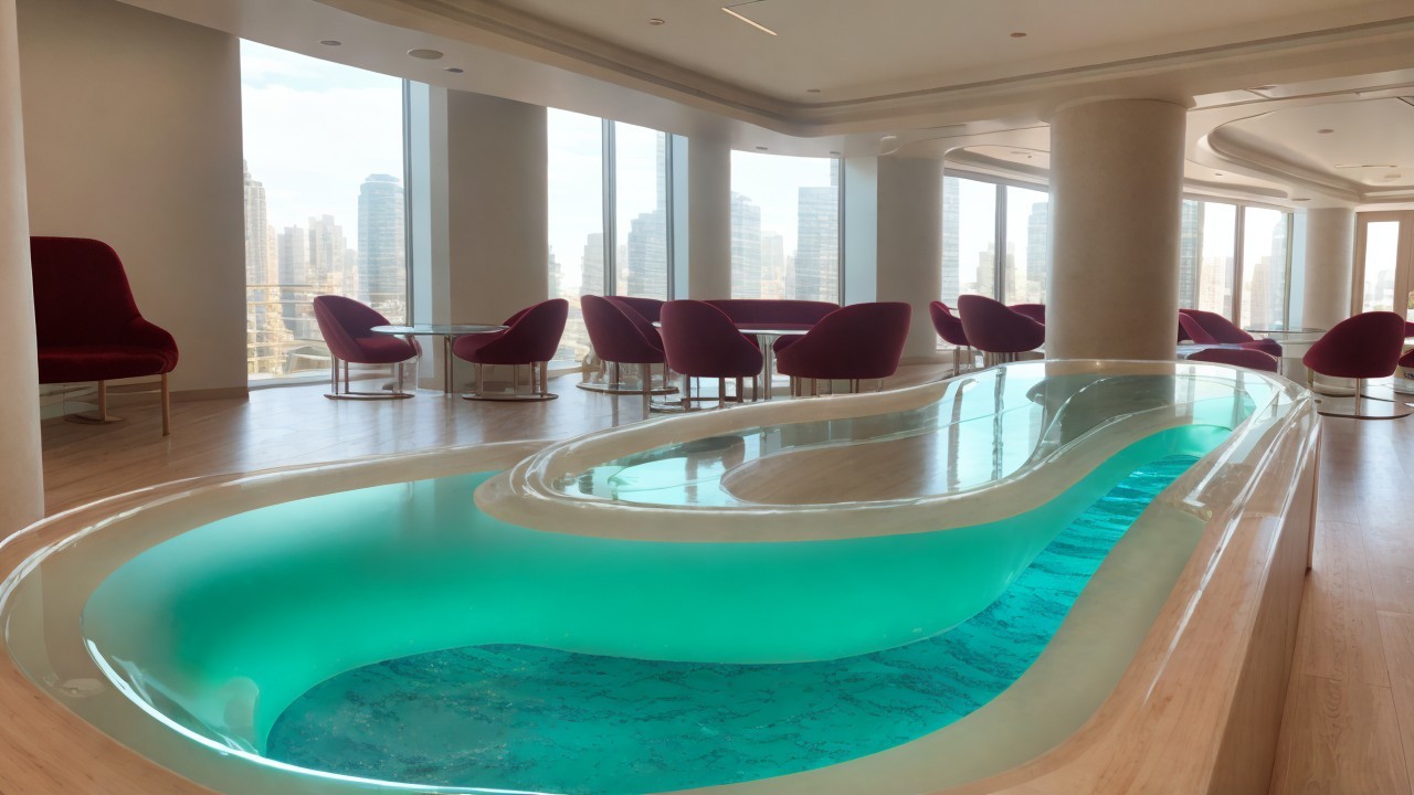 Modern Interior with Glass Feature and City View