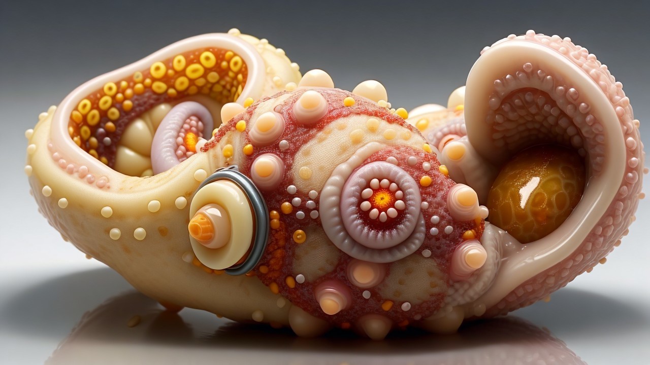 Abstract Octopus Creature with Vibrant Colors and Patterns