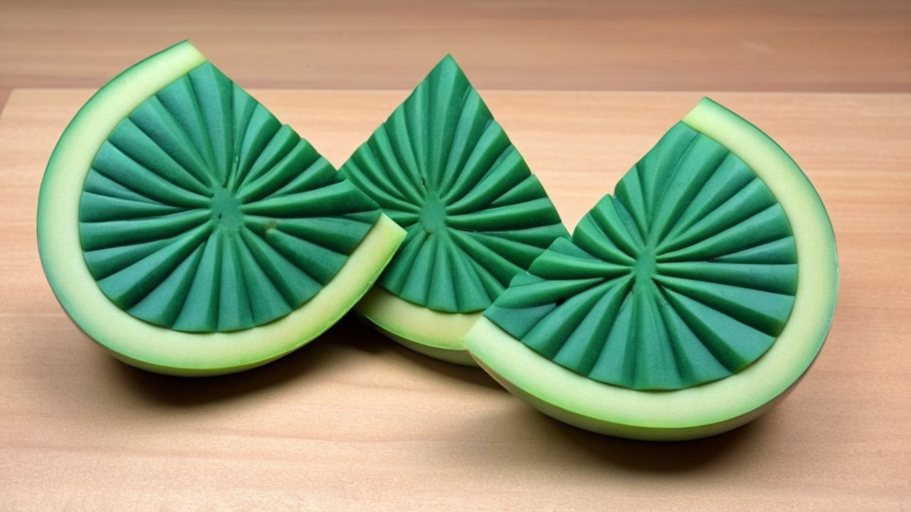 Textured Triangular Pieces Resembling Watermelon Slices