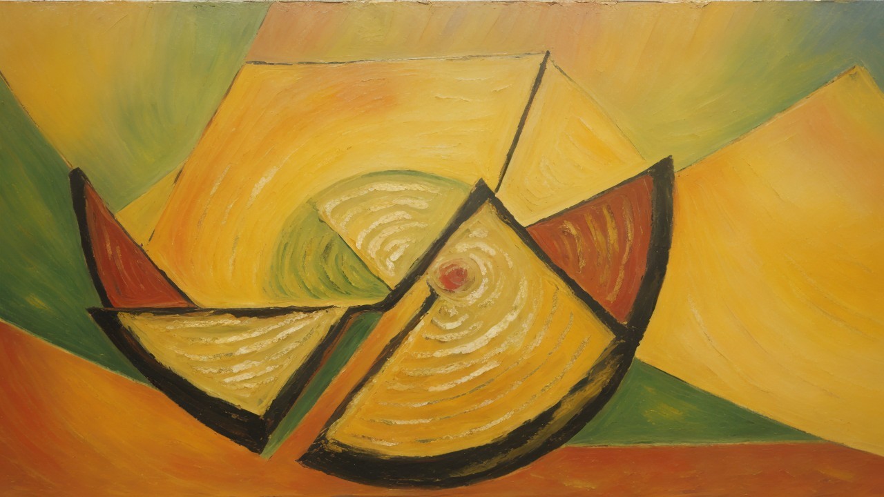 Abstract Composition with Geometric Shapes and Colors