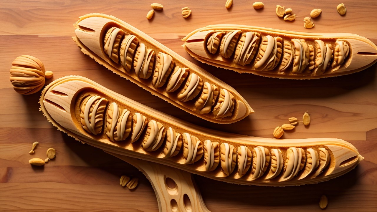 Wooden Trays Filled with Peanut Butter Cookies Display