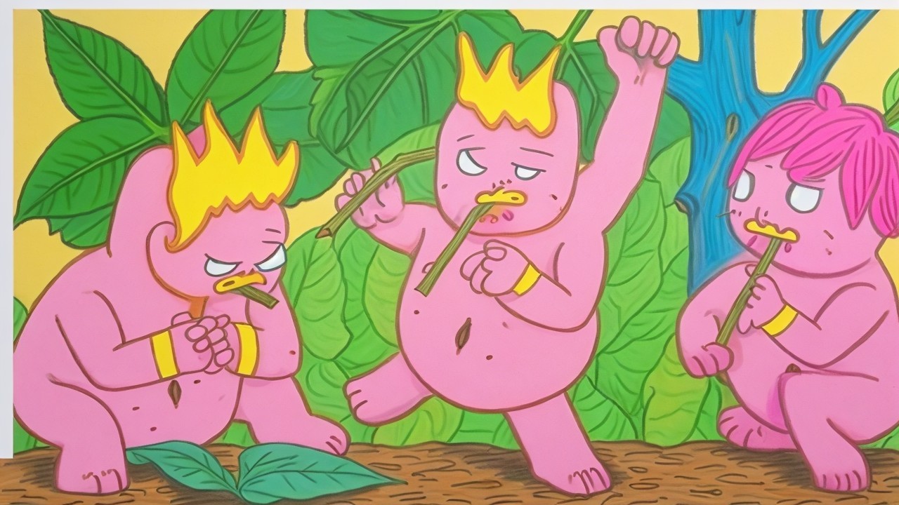 Cartoon Creatures in Vibrant Jungle Setting