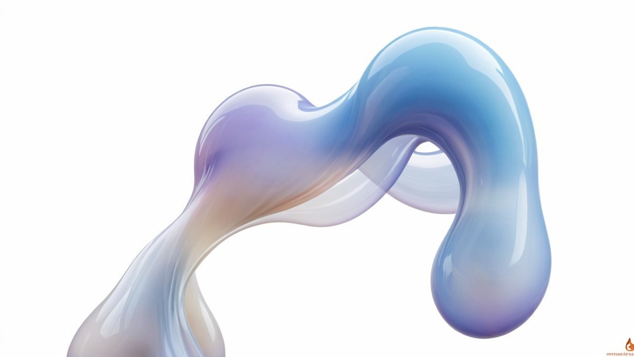 Fluid Organic Shape in Soft Blue and Lavender Hues