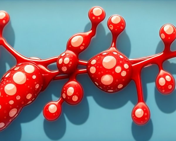 Vibrant Abstract Design with Red Organic Shapes