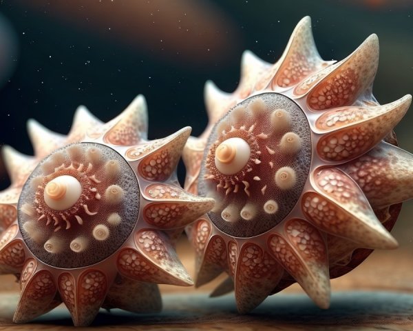 Intricate Marine Organisms with Rich Color Palette