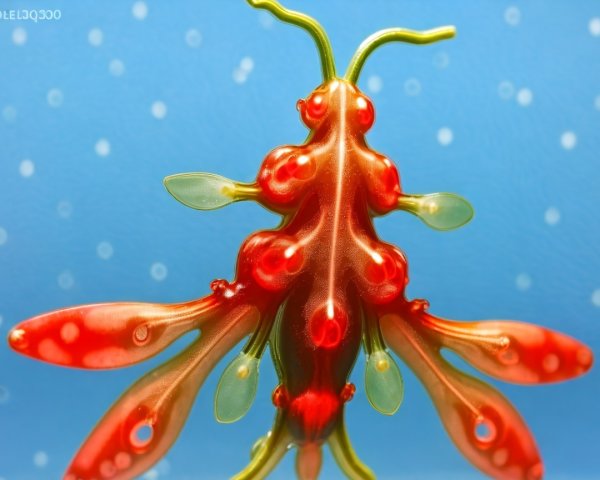 Vibrant Whimsical Creature on Light Blue Background