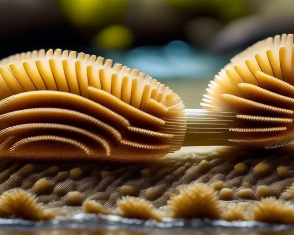 Close-up of a detailed sculptural seashell representation