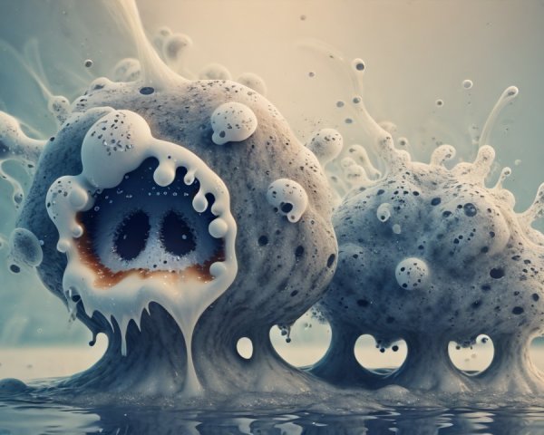 Abstract Organic Forms with Fluid Motion and Texture