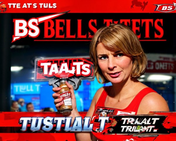 Woman in Red Tank Top with TUSTIAL T Bottle