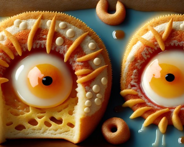 Whimsical Dessert Creations Resembling Eyes on Plate