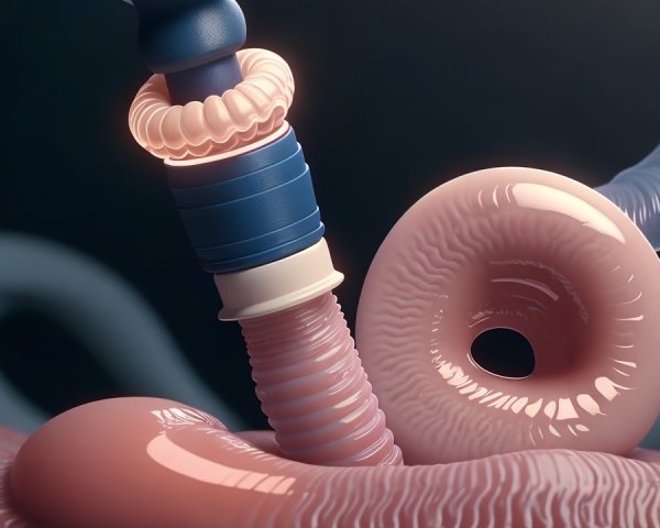 Stylized Anatomical Scene with Organic and Mechanical Elements