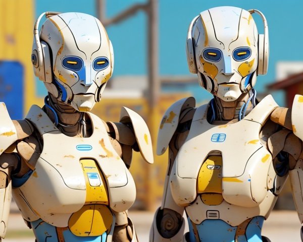 Futuristic Humanoid Robots with Expressive Features