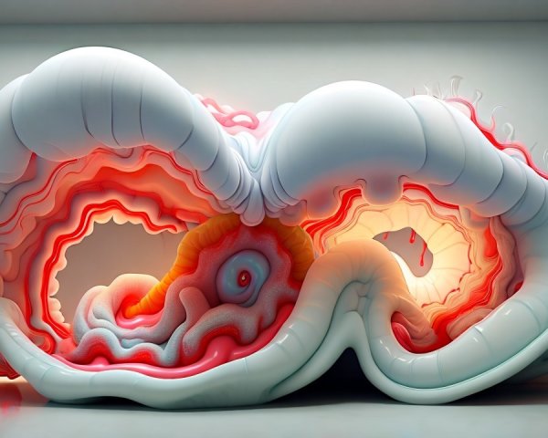 Abstract Organic Sculpture with Glossy White Surface