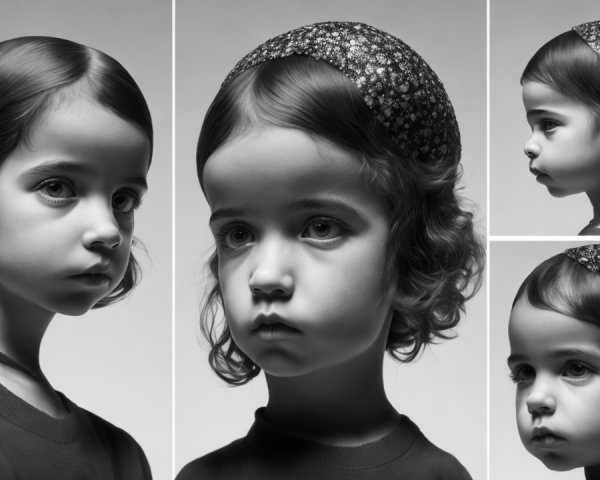 Portrait of a Young Girl with Delicate Curls
