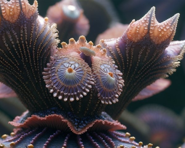 Close-up of a vibrant marine creature with intricate patterns