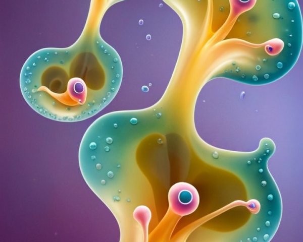 Abstract Representation of Colorful Biological Cells