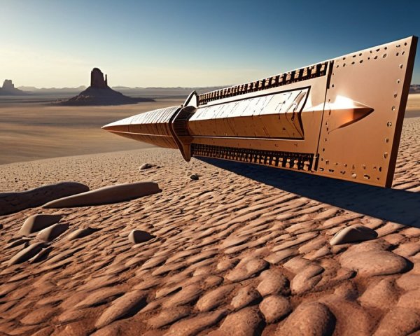 Giant Metallic Structure in a Desert Landscape