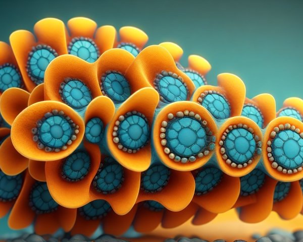 Vibrant Abstract Structure Resembling Cellular Forms
