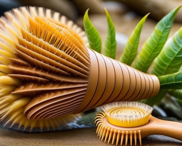 Conical Brush with Soft Bristles and Earthy Tones