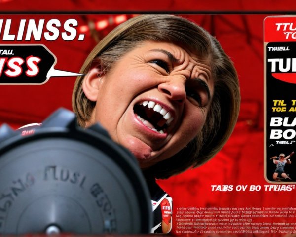 Muscular Individual Lifting Heavy Weight with Text Overlay