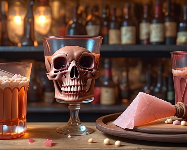 Three Unique Drink Presentations on Wooden Surface